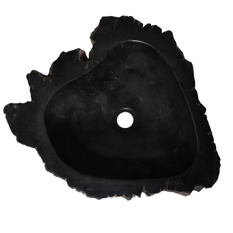 Vessel Tali Above Counter Black Petrified Wood 14-1/8 to 17-3/4 Inch - Frankwebs