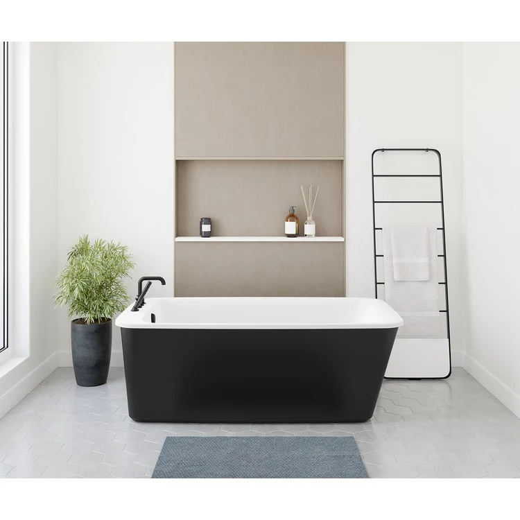 Freestanding Tub Lounge 64 x 34 x 22-1/4 Inch 2 Piece End Drain Sterling Silver Rectangular - Frankwebs