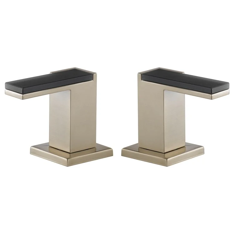 Siderna Widespread Metal Bathroom Faucet/Bidet Lever Handle Set with Solar Gray Glass Accents - Frankwebs