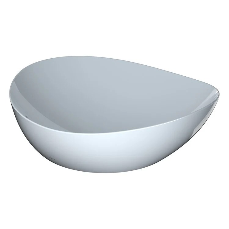 Vessel Kiwami Renesse Asymmetrical Lavatory Cotton Vitreous China 18-1/8 x 15-13/16 x 5-1/8 Inch ADA - Frankwebs