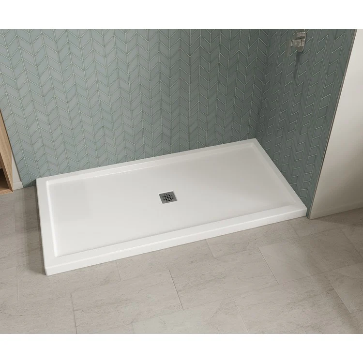 Shower Base B3 Corner Right Square Drain White 72 x 36 Inch Acrylic - Frankwebs