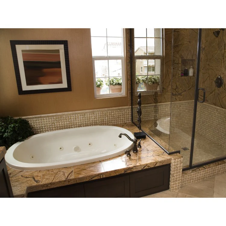 Soaking Tub Designer Collection Lacey 72 x 36 Inch Drop-In Tub Only End Bone Acrylic - Frankwebs