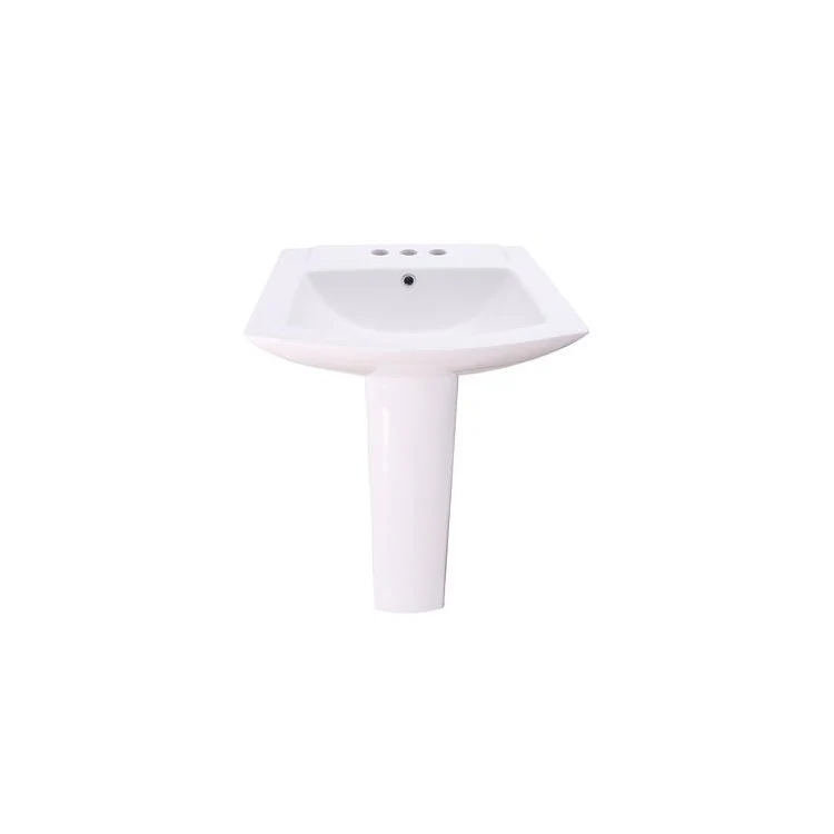 Pedestal Top Burke with Overflow 24-3/8 Inch White 6 Inch Spread Vitreous China Rectangle - Frankwebs