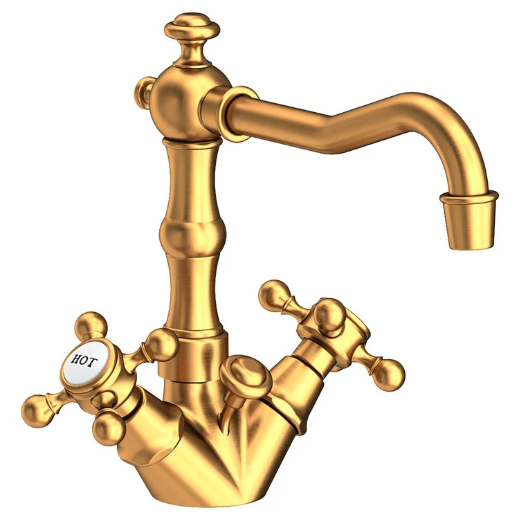 Lavatory Faucet Chesterfield 2 Cross ADA Antique Brass 1.2 Gallons per Minute Brass Spout Height 5-1/4 Inch - Frankwebs