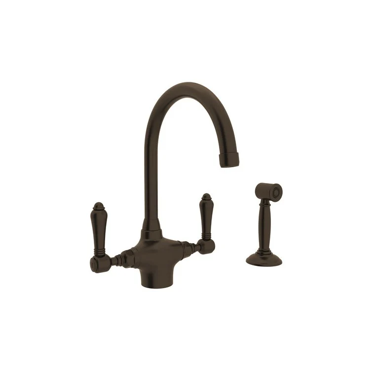 Kitchen Faucet San Julio with Sidespray 2 Metal Lever Polished Chrome Column Spout 1.5 Gallons per Minute - Frankwebs