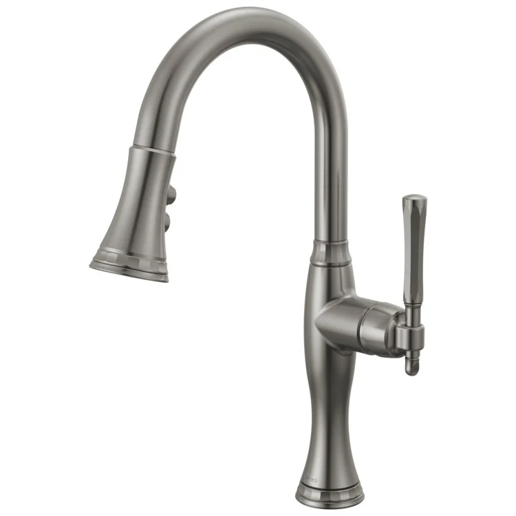 Prep Faucet Tulham 1 Lever ADA Brilliance Luxe Steel Pull Down 2 Function Wand Aerated Stream/Spray 360 Degree Swivel - Frankwebs