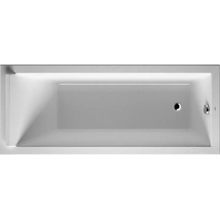 Soaking Tub Starck 59 x 29-1/2 Inch Drop-In with 1 Backrest Slope Rear Drain White Acrylic Rectangle - Frankwebs