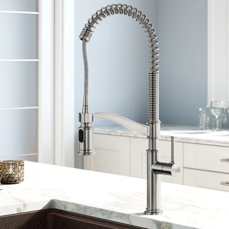 Sellette Commercial-Style Pull Down Kitchen Faucet with Deck Plate - Frankwebs
