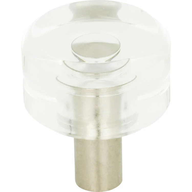 Knob Atlas Optimism Round Brushed Nickel Lucite & Brass 1-3/16 Inch - Frankwebs