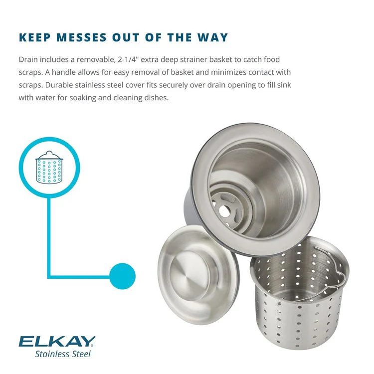Drain Fitting Deep Strainer Basket 5 x 6 Inch Stainless Steel for 3-1/2IN Drain Opening with 4-1/2IN Flange 4-1/2 Inch - Frankwebs