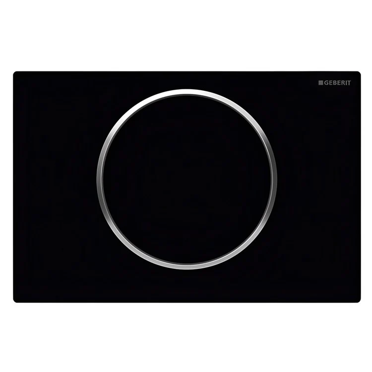 Actuator Plate Sigma10 Single Flush Black with Polished Chrome Accent Built in Stop-and-Go Flush Plastic for Sigma Concealed Tanks 2x6 and 2x4 Installations - Frankwebs