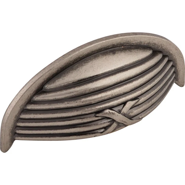 Pull Edwardian Ribbon and Reed Cup Pewter Antique Zinc Alloy 3 Inch 4-1/8x1-11/16x7/8 Inch - Frankwebs