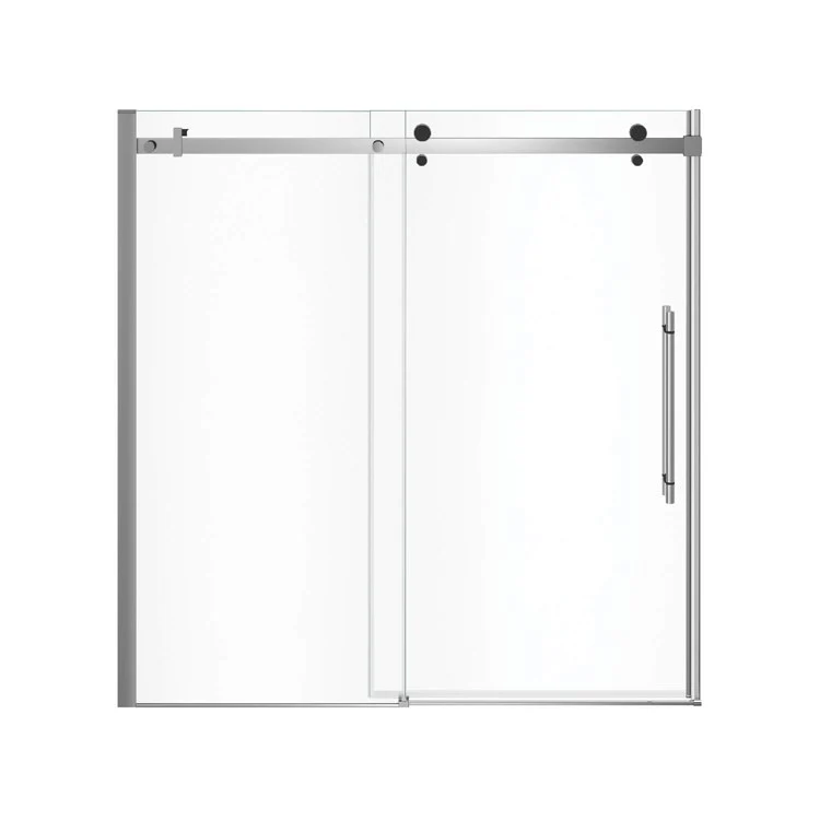 Tub and Shower Door Vela Sliding 59 x 59 Inch Matte Black/Chrome Clear 5/16 Inch 22-1/2 to 24-1/2 Inch - Frankwebs