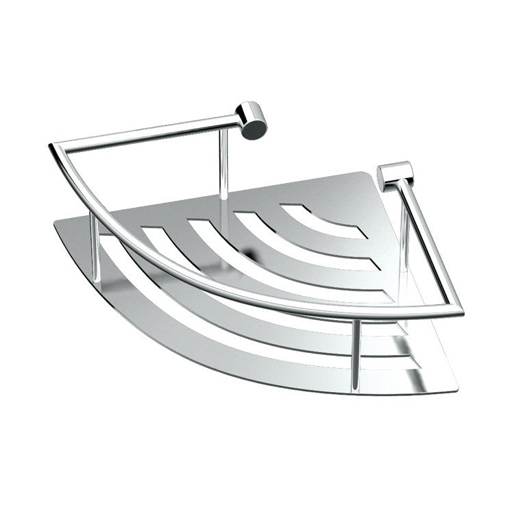 Shelf Elegant Corner Shelf with Rails Brushed 11 Inch Stainless Steel - Frankwebs