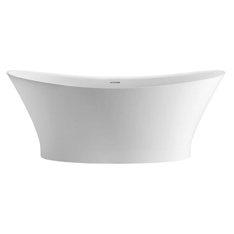 Soaking Tub Mallory 59.5 x 31.375 Inch Freestanding Center White Gloss Sculpturestone 68 Gallons 21-1/2 Inch - Frankwebs