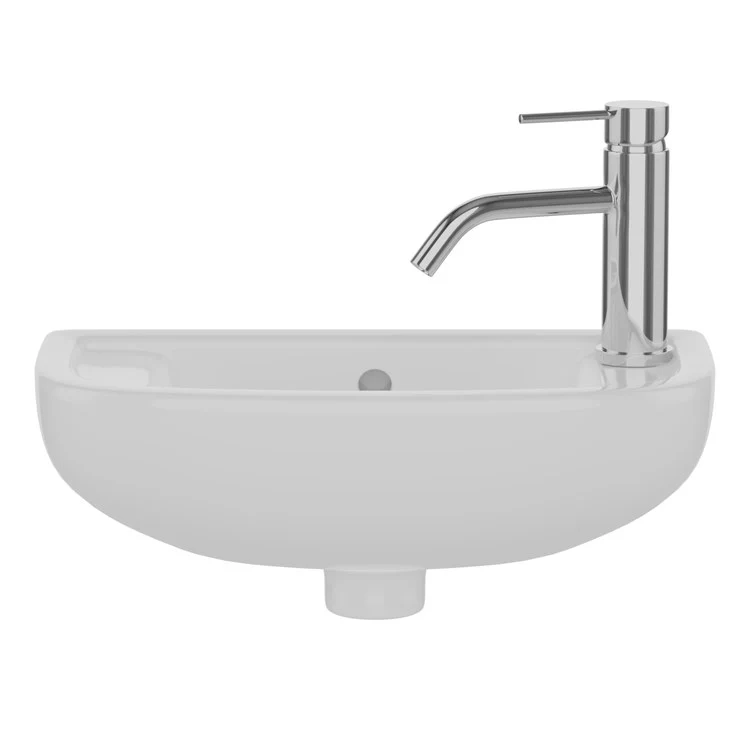 Lavatory Sink Compact Slim Line Right 18 Inch Rectangle White - Frankwebs