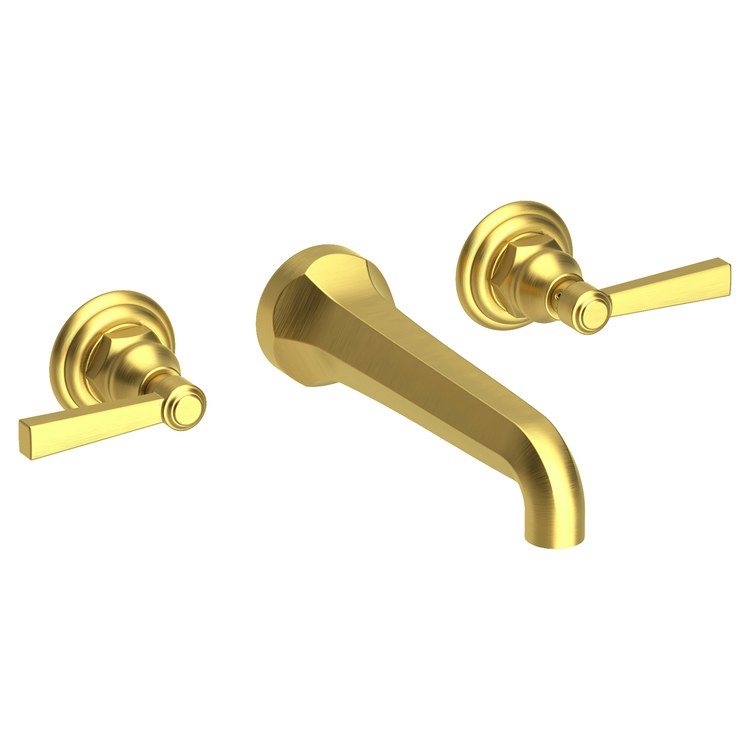 Lavatory Faucet Astor Wall Mount 8 Inch Spread 2 Lever ADA Watersense Antique Nickel 1.2 Gallons Per Minute Brass Less Drain Spout Reach 7-1/2 Inch - Frankwebs