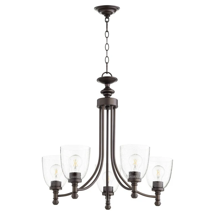 Rossington Five-Light Chandelier with Clear Seeded Glass Shades - Frankwebs
