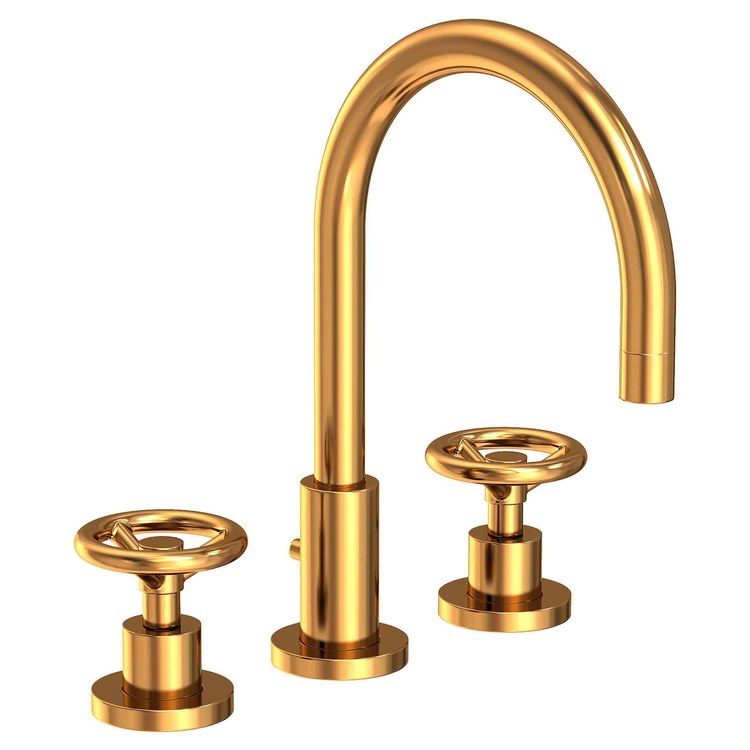 Lavatory Faucet Slater Widespread 8 to 20 Inch Spread 2 Wheel English Bronze 1.2 Gallons per Minute Brass Spout Height 6 Inch - Frankwebs