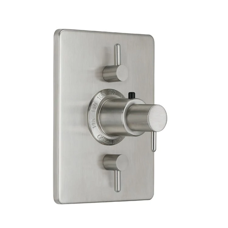 Thermostatic Trim Avalon Rectangular with Dual Volume Control 3 Lever Polished Chrome ADA for Requires Rough Valve TH52-R Or TH52D2-R Handles and Escutcheon Brass 7-7/8 Inch Length - Frankwebs