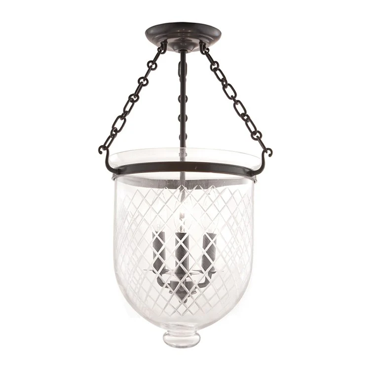Hampton Three-Light Semi-Flush Mount Ceiling Fixture - Frankwebs