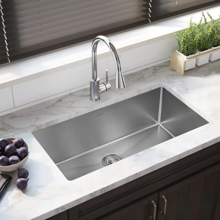 Kitchen Sink Crosstown 32.5 x 18 Inch Single Bowl Polished Satin Undermount Stainless Steel - Frankwebs