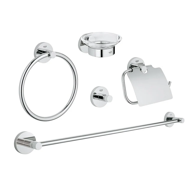 Essentials Five-Piece Bathroom Accessory Kit - Frankwebs