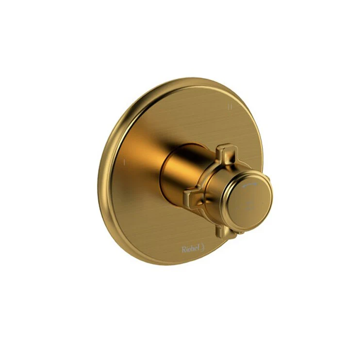 Thermostatic and Pressure Balance Valve Trim Momenti 1/2 Inch Round 3-Way No Share 5 Function 1 X-Shaped Brushed Gold/Black - Frankwebs