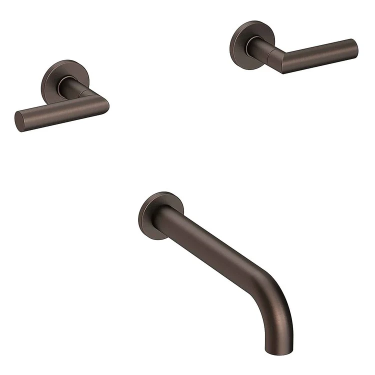 Tub Filler Trim Pavani Wall Mount 2 Lever Antique Nickel ADA 7-7/8 Inch Spread - Frankwebs