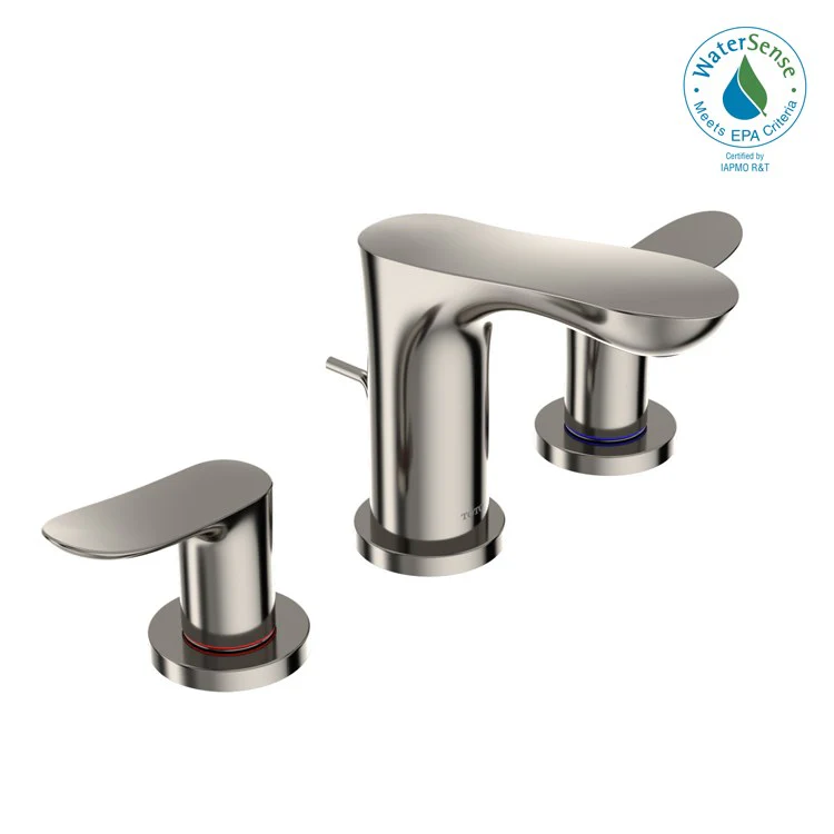Lavatory Faucet GO Widespread Deck Mount 8 to 11 Inch Spread 2 Lever ADA CALGreen/WaterSense Polished Nickel 1.2 Gallons per Minute - Frankwebs