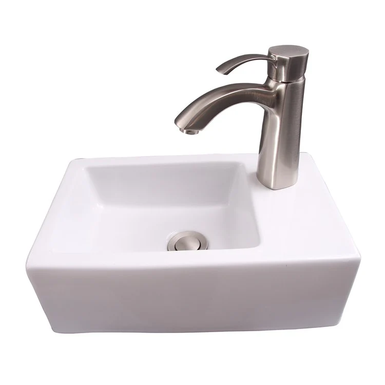 Lavatory Sink Avilla Wall Hung Left 15 Inch White - Frankwebs