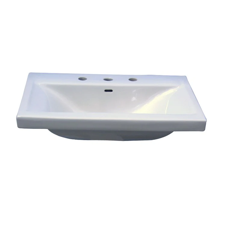 Lavatory Sink Mistral 650 Wall Hung 25-5/8 Inch 8 Inch Spread Rectangle White - Frankwebs
