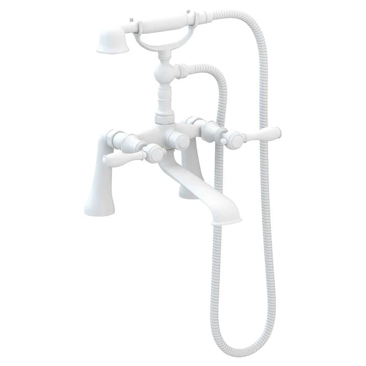 Tub Filler Victoria Deck Mount Exposed with Handshower 7-1/4 Inch Spread 2 Lever ADA Antique Copper 2 Hole - Frankwebs