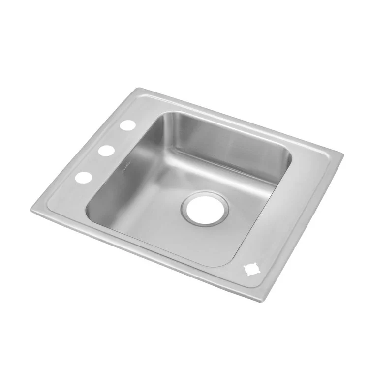 Classroom Sink Lustertone 25 x 22 Inch Single Bowl ADA 2LM Hole Lustrous Satin Drop-In Minimum Cabinet Size 30 Inch 5-1/2 Inch 18 Gauge Bottom Only Pads 64090012 Mounting Hardware Included for Countertops Up to 3/4IN - Frankwebs