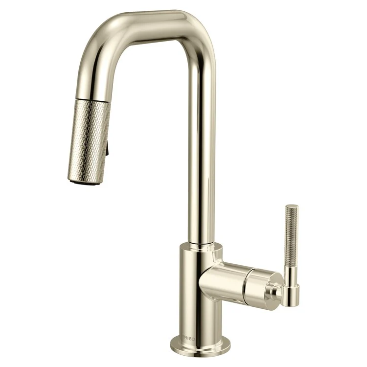 Prep Faucet Litze 1 Knurled Handle ADA Matte Black/Brilliance Luxe Gold Pull Down Dual Function Square 360 DEG Swivel 1.8 Gallons per Minute - Frankwebs