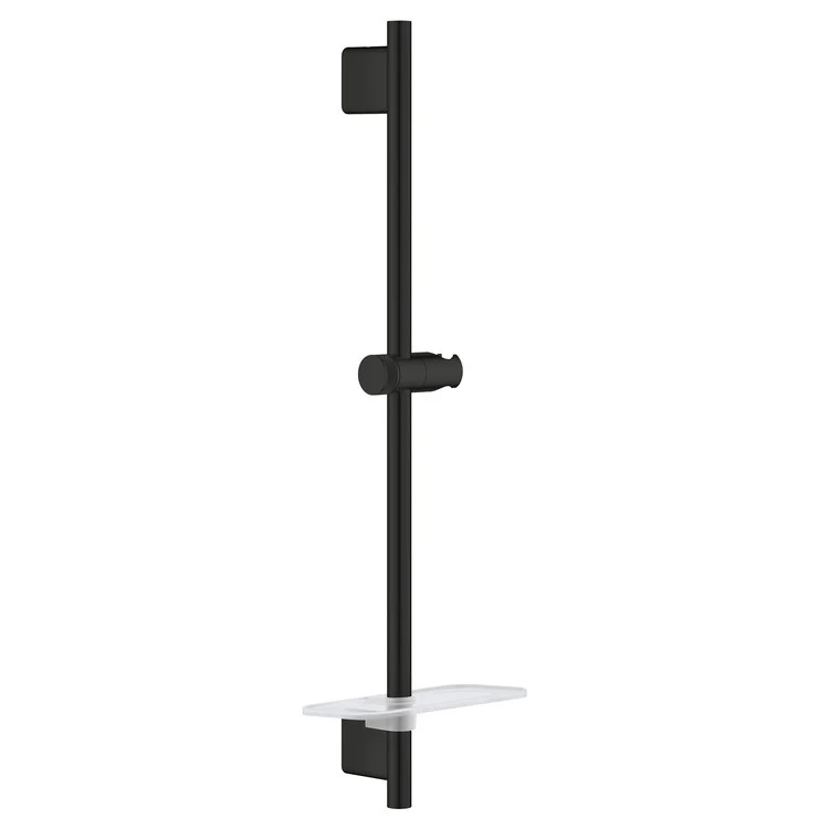 Slide Bar Rainshower with Swivel Handshower Holder & Tray 24 Inch Matte Black Metal Wall Mount - Frankwebs