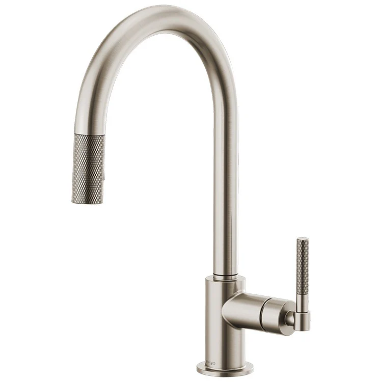Litze Single Handle Pull Down Faucet with High-Arc Spout/Knurled Handle - Frankwebs