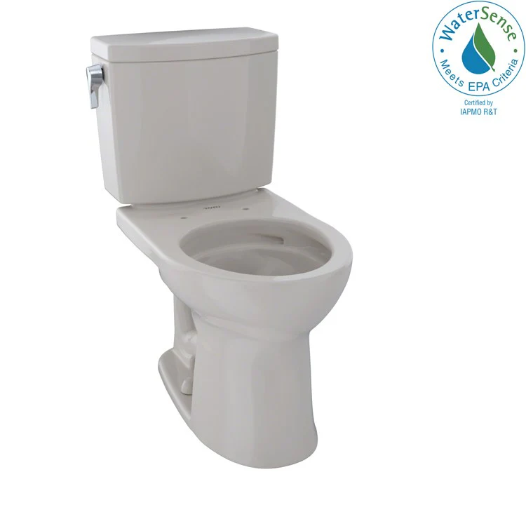 Toilet Drake II 2 Pieces Universal Height Bone Round Front ADA 30 Inch 1.0 Gallons per Flush Left Hand Chrome Less Seat - Frankwebs