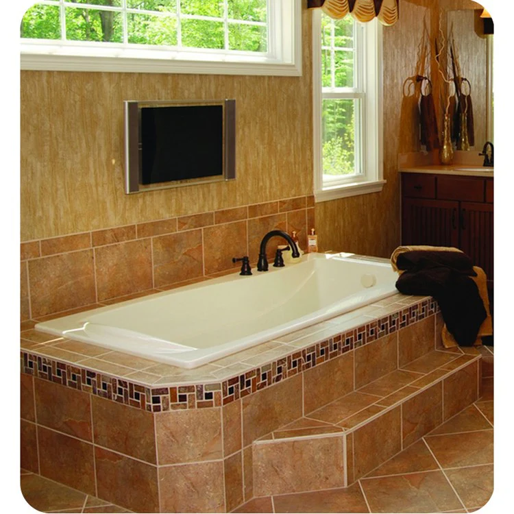 Combination Tub Designer Collection Charlotte 72 x 36 x 19 Inch Drop-In End Drain Bone Rectangle - Frankwebs