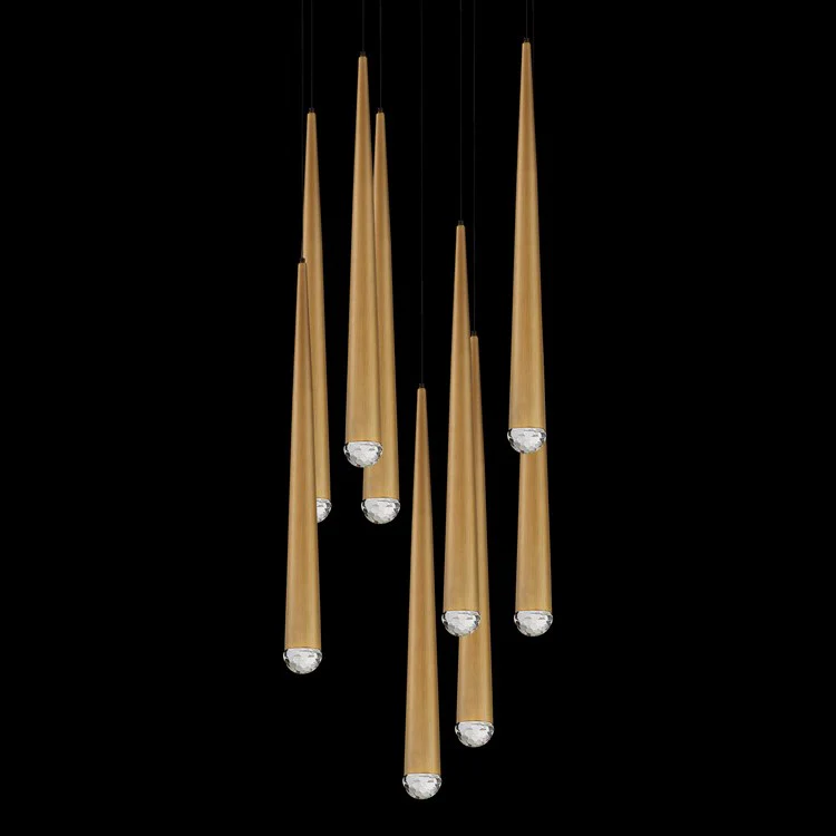 Cascade Nine-Light LED Crystal Round Chandelier 3500K - Frankwebs