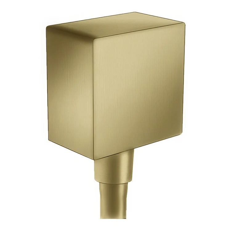 Wall Outlet FixFit Square with Check Valve Brushed Gold Optic for 1/2 IN Hose - Frankwebs