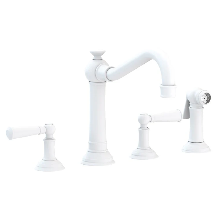 Kitchen Faucet Jacobean Widespread 8 Inch Spread 2 Lever ADA English Bronze Sidespray Spout Height 6 Inch 1.8 Gallons per Minute - Frankwebs