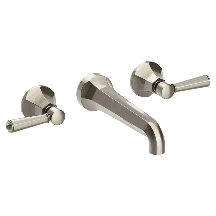 Lavatory Faucet Metropole Wall Mount 8 Inch Spread 2 Lever ADA WaterSense Matte White 1.2 Gallons Per Minute Brass Less Drain Spout Reach 7-1/2 Inch - Frankwebs