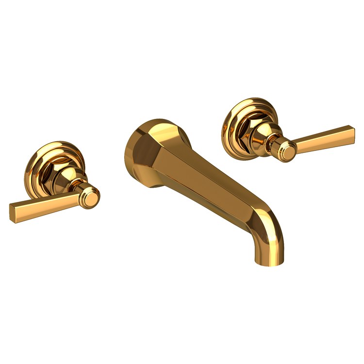 Lavatory Faucet Astor Wall Mount 8 Inch Spread 2 Lever ADA Watersense Antique Nickel 1.2 Gallons Per Minute Brass Less Drain Spout Reach 7-1/2 Inch - Frankwebs