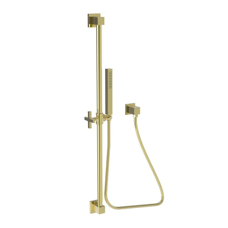 Handshower Set Tub and Shower Slide Bar with Cross Handle Satin Nickel PVD 1 Function 1.8 Gallons per Minute - Frankwebs