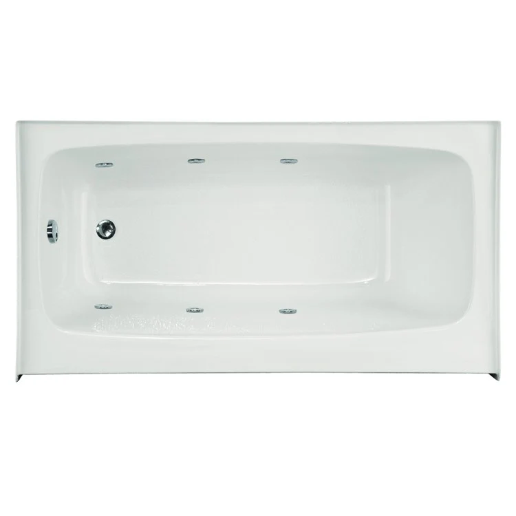 Whirlpool Tub Studio Collection Regan 66 x 32 x 15 Inch Alcove Shallow Depth Left Hand Drain Bone Rectangle - Frankwebs
