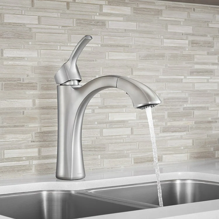 Voss Single Handle High Arc Pull Out Kitchen Faucet - Frankwebs