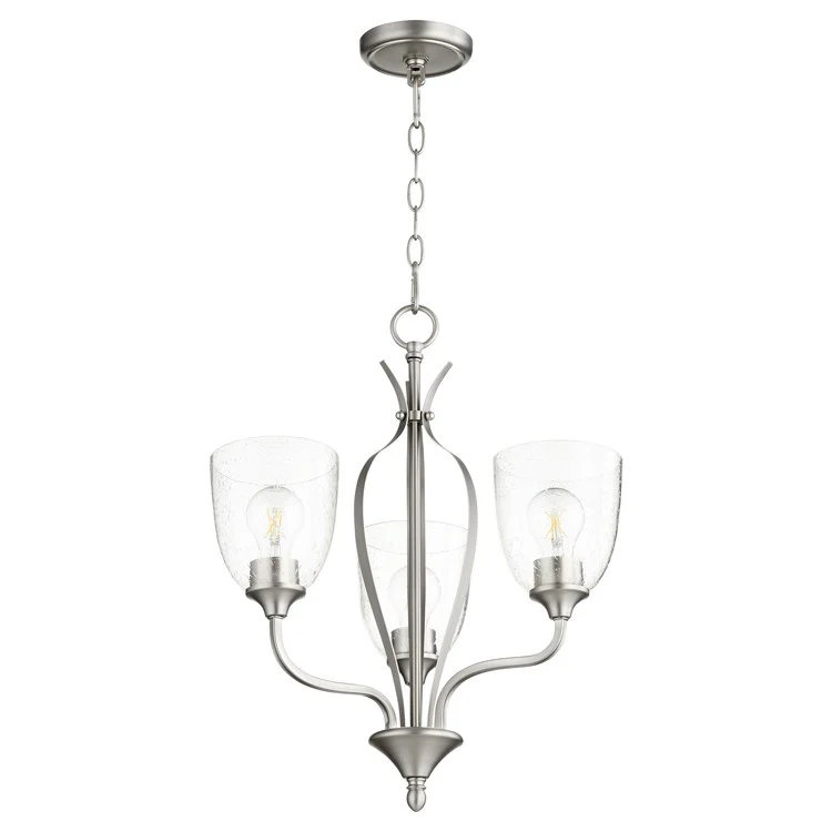 Jardin Three-Light Chandelier with Clear Seeded Glass Shades - Frankwebs