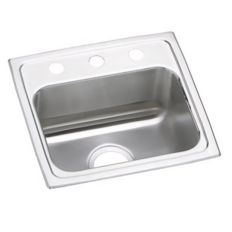 Kitchen Sink Lustertone Classic 17 x 16 Inch Single Bowl 3 Hole ADA Lustertone Top Mount Rectangle Drain Location Center Depth 5 Inch Full Spray Sides and Bottom - Frankwebs