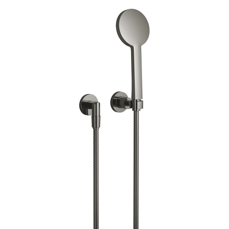 Handshower Set TARA with Individual Flanges Brushed Platinum Compact Rain 1.8 Gallons per Minute - Frankwebs